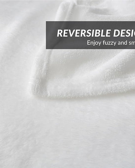 Bedsure GentleSoft Fleece Blanket Twin Size White - 300GSM Lightweight Plush Fuzzy Cozy Soft Warm Blanket for Bed, Sofa, Couch, Travel, Camping, 60x80 inches