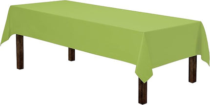 Gee Di Moda Rectangle Tablecloth - 60 x 126 Inch Apple Green Table Cloth for 8 Foot Rectangle Tables - Heavy Duty Washable Fabric - for Holiday Party, Dinner, Weddings, Baby Shower & Events