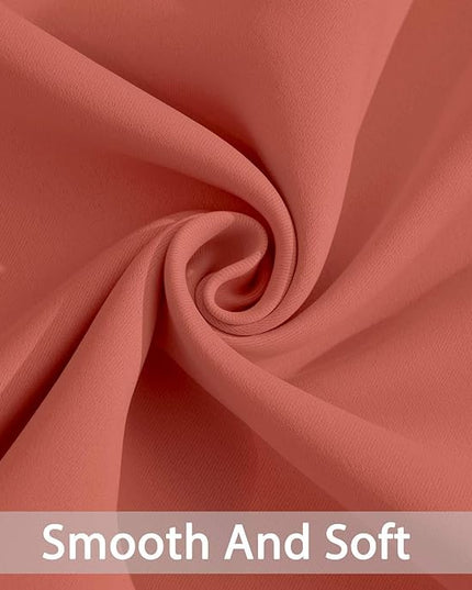 Yakamok Thermal Curtains Blackout Curtain Panels, Room Darkening Solid Grommet Top Window Drapes for Dedroom, 42x72 inch, Coral Orange, 2 Panels