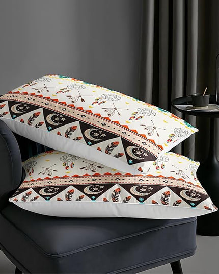 AILONEN Tribal Geometric Comforter Set Queen Size, Native American Dreamcatcher Bedding Set,American Indian Ethnic Geometric Seamless Pattern Duvet Set 3 Pieces, 1 Quilt and 2 Pillowcases
