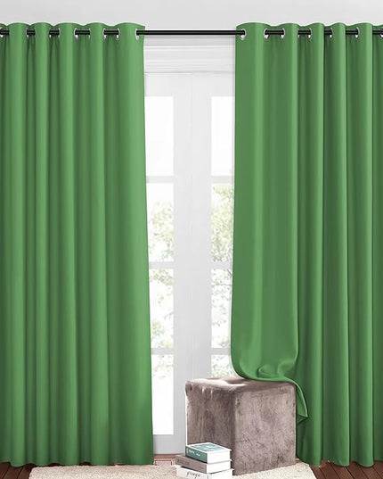 NICETOWN Insulated Blackout Curtains and Drapes - Energy Saving Thermal Insulated Solid Grommet Blackout Draperies for Sliding Glass Door/Patio (1 Pair, W80 x L84, Forest Green)