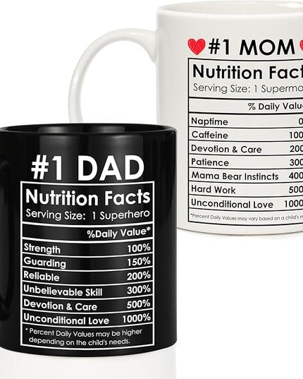 Breezy Valley Best Mom and Dad Coffee Mugs Gifts - Christmas Gifts for Parents, Anniversary Parents Gift, Fathers Day, Mothers Day or Valentines Day - Couple Gift Set for Mom and Dad