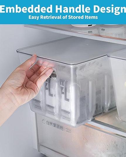 Clear Stackable Storage Bins, Pantry Organizers & Storage Containers, Cabinet Organizer, Home Organization Must Haves for Kitchen, Laundry Room, Office, Closet & Freezer (6 Pack with Lids)
