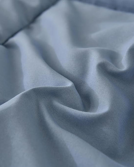 Cottolester Boho Comforter Set King Size Light Blue Comforter Set 8 Piece Bed in a Bag Striped Paisley Bedding Sets