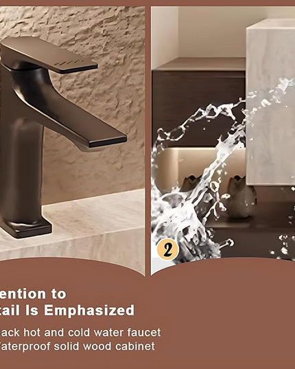 88IN Bathroom Vanity - Double Sink Bathroom Vanities with 3 Drawers, Include Smart Mirror with LED Lights & Defogging Function | Solid Wood Bathroom Cabinet with Open Style Shelves, Brown+White