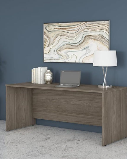 Bush Business Furniture Studio C 72W Computer Desk with Wire Management and Modesty Panel in Modern Hickory, Professional Table for Home Office and Corporate Office