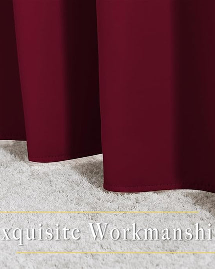 NICETOWN 84 inches Bedroom Curtains Panels - Functional Blackout Curtains/Panels for Bedroom, Thermal Insulated, Privacy Assured (Set of 2, 52 x 84 inches, Wine Red)