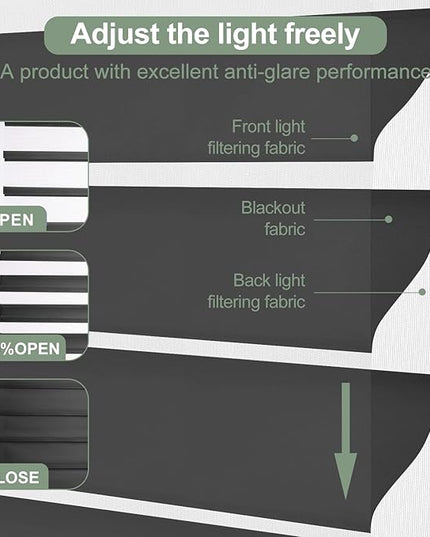 Zshine Automatic Shangri La Light Filtering Serenity Sheer Roller Shades Free Dimming Rechargeable Motorized Compatible with Homekit Siri Alexa (83035M Black)