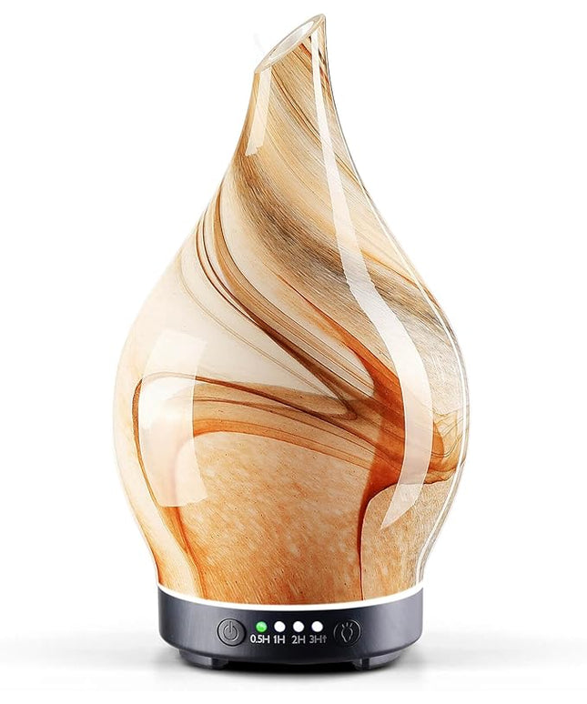 Porseme 150ml Essential Oil Diffuser Glass Color Changing Aroma Air Diffusers Aromatherapy Ultrasonic Cool Mist Humidifier 4 Running Hours Waterless Auto-Off for Sleeping Yoga Office Spa (Jupiter)