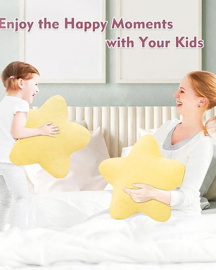 Small Star Throw Pillows for Bed, Decorative Throw Pillows for Couch Livingroom,15" Yellow Pillows Aesthetic Cute Floor Pillow with Soft Plush for Sofa Bedroom Kids Xmas Gift (Yellow)