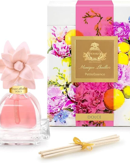 AGRARIA PetiteEssence Flower and Reed Diffuser Set, Hand Crafted Sola Flower Botanical Home Fragrance Set, Scented Oil Gift for All Occasions
