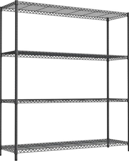Stand Shelf Wire Rust-Proof Outdoor Storage Shelving 4-Tier Utility Shelving Unit for Garden Home,Kitchen,Office Dark Grey 17.7" D x 47.3" W x 59.4" H