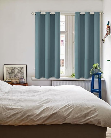 BGment Room Darkening Curtains 54 Inches Long - Grommet Thermal Insulated Drapes Window Treatment Curtains for Bedroom, 2 Panels, 38 x 54 Inch, Stone Blue