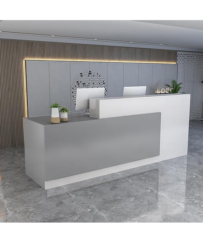 Reception Counter Desk, Front Counter Desk with Lockable Drawers, Modern Retail Counter,Home Office Desk Wooden Computer Desk Reception Table,for Checkout Office/Beauty Salon/Lobby