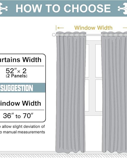 ChrisDowa Grommet Blackout Curtains for Bedroom and Living Room - 2 Panels Set Thermal Insulated Room Darkening Curtains (Royal Blue, 52 x 84 Inch)