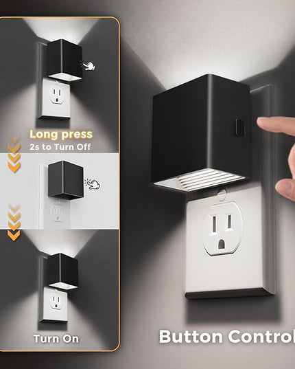 L LOHAS LED Night Light,Night Lights Plug into Wall,[2-Pack] Bright Night Light with Light Sensor,5000K Daylight White,Brightness Adjustable, Modern Nightlight for Bathroom Hallway Kitchen
