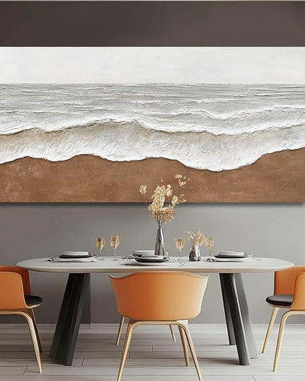 Artexist Seascape Wall Painting Landscape Home Wall Art Grey 24"x48" Wall Decor for Bedroom, Office