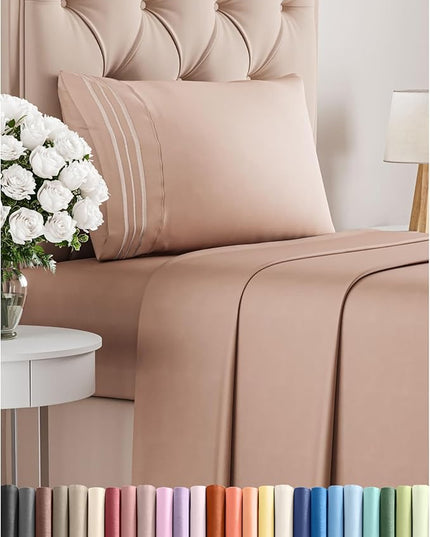 Twin XL Size 3 Piece Sheet Set - Comfy Breathable & Cooling Bed Sheets Set - Hotel Luxury Bedding for Women, Men, Kids, Teens, Boys & Girls - Deep Pockets, Ultra-Soft, Wrinkle Free - Oeko-Tex - Mauve