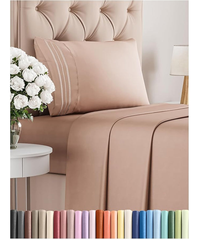Twin XL Size 3 Piece Sheet Set - Comfy Breathable & Cooling Bed Sheets Set - Hotel Luxury Bedding for Women, Men, Kids, Teens, Boys & Girls - Deep Pockets, Ultra-Soft, Wrinkle Free - Oeko-Tex - Mauve
