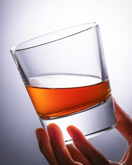 KAMMAK Crystal Whiskey Glasses Set of 2, Hand Blown 8.79oz Old Fashioned Glasses Stemless, Luxury Handcrafted Cocktail Glasses, Scotch Cup for Women, Men Gift for Rocks, Bourbon, Bar Barware