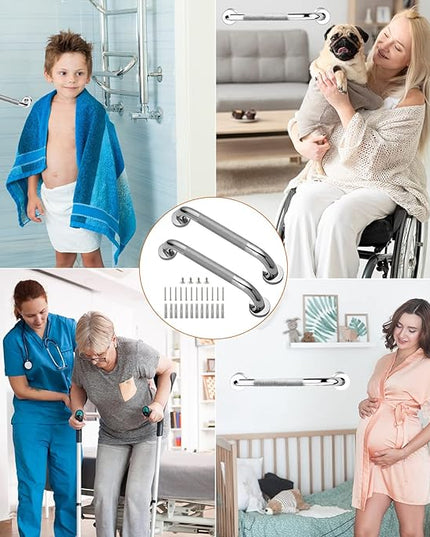 Shower Grab Bar, 2 Pack 32 Inch Bathroom Grab Bar, 1.25" Diameter 304 Stainless Steel Anti-Slip Grab Bars for Bathtubs and Showers, Handicap Shower Grab Bar for Seniors Elderly