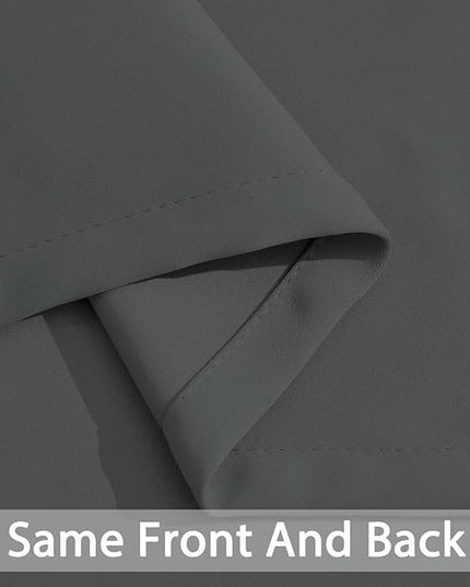 Yakamok Grommet Room Darkening Thermal Insulated Blackout Curtains Window Panels for Bedroom Width 38 Inch by Length 72 Inch Dark Grey Two Curtain Panels