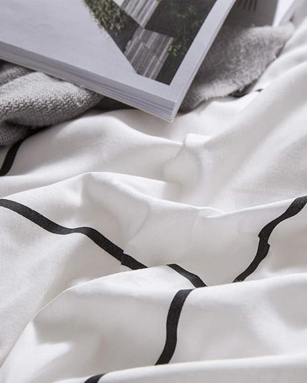 Houseri Black and White Plaid Comforter Set Full White Buffalo Checkered Bedding Comforter Full Size for Teen Boys Girls White Grid Comforter Preppy Gingham Geometric College Dorm Bed Comforters Full