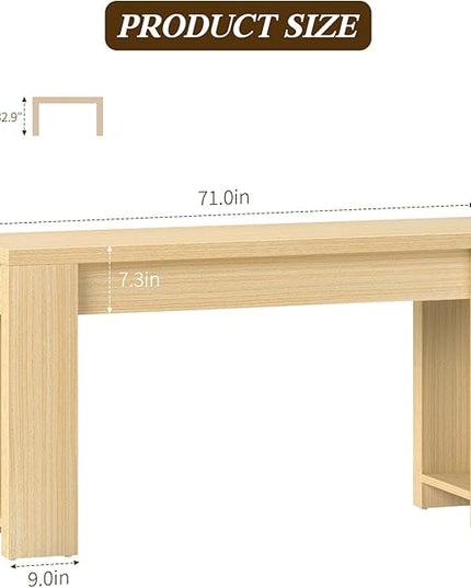71" Extra Long Console Table Entry, Entrance, Behind Couch, Hallway, Foyer, Narrow Sofa Tables for Front Door