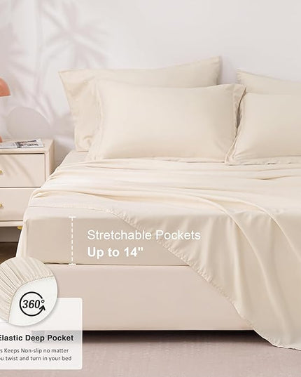 Love's cabin California King Comforter Set Beige, 7 Pieces California King Bed in a Bag, All Season Bedding Sets with 1 Comforter, 1 Flat Sheet, 1 Fitted Sheet, 2 Pillowcase and 2 Pillow Sham