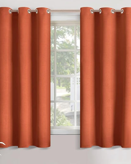 YoungsTex Terracotta Blackout Curtains 63 Inches Length for Bedroom - Burnt Orange Thermal Insulated Drapes with Grommet Room Darkening for Living Room, 2 Panels, 42 x 63 Inch
