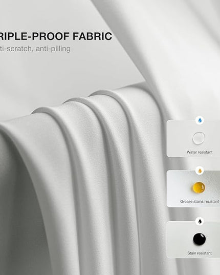 Anmao Non-See-Through Privacy Semi Sheer Curtains for Living Room 108 Inch Length 2 Panels Set, Light Filtering That Let Light in Rod Pocket Window Drapes for Bedroom, 52W x 108L, Light Grey