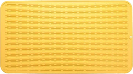 Silicone Dish Drying Mat for Multiple Usage,Easy clean,Eco-friendly,Heat-resistant Silicone Mat for Kitchen Counter or Sink,Refrigerator or Drawer Liner Yellow 4XL 32 inches x 18 inches