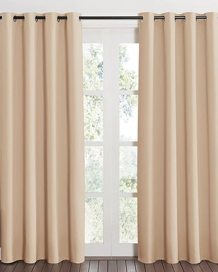 NICETOWN Room Darkening Biscotti Beige Curtain - Modern Design Light Reducing & Privacy Protection Short Window Drape/Drapery for Kid's Adult Room, 52x84 inches, 1 Piece,