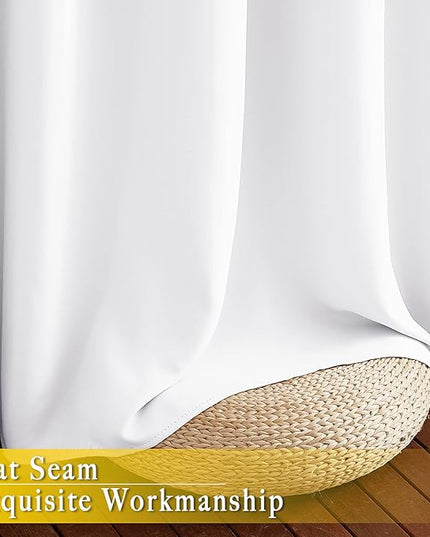 NICETOWN White Sliding Door Curtain for Bedroom, Grommet Thermal Insulated Extra Wide Solid Blackout Window Curtain & Drape for Patio Door/Living Room (1 Panel, Pure White, W80 x L90)