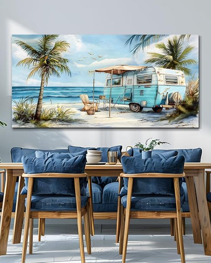 ERQINHUA Large Wall Decor For Living Room Canvas Wall Art For Office Bedroom Aesthetic Marine Beach Landscape Wall Painting Artwork Pictures Modern Beach Posters Ready To Hang Home Decor 30"x60"