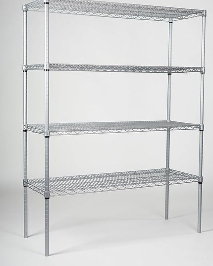 Omega 4 Tier Shelving Unit Heavy Duty NSF Wire Shelf Metal Large Storage Shelves Adjustable, Commercial Grade Steel Utility Layer Shelf Rack Storage,21L x 54W x 86H Inch Grey