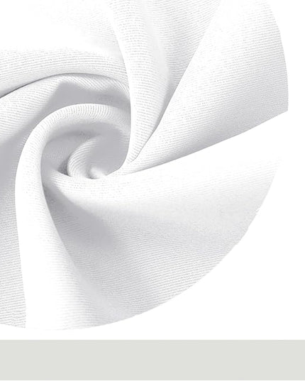 DWCN White Curtains for Living Room Thermal Insulated, 50% Light Blocking Curtains for Bedroom, Dining Room Window, W 42x L 63 Inch, Set of 2 Rod Pocket Curtain Panels