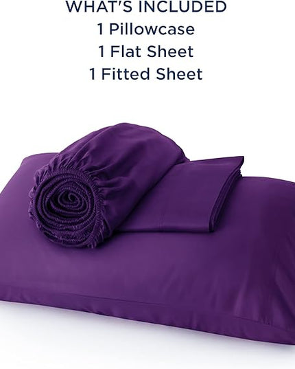 Bedsure Cooling Sheets Twin XL, Rayon Derived from Bamboo, Breathable & Soft Twin XL Sheet Sets, Deep Pocket Up to 16 Inches, Hotel Luxury Silky Dorm Bedding for Hot Sleepers, Plum