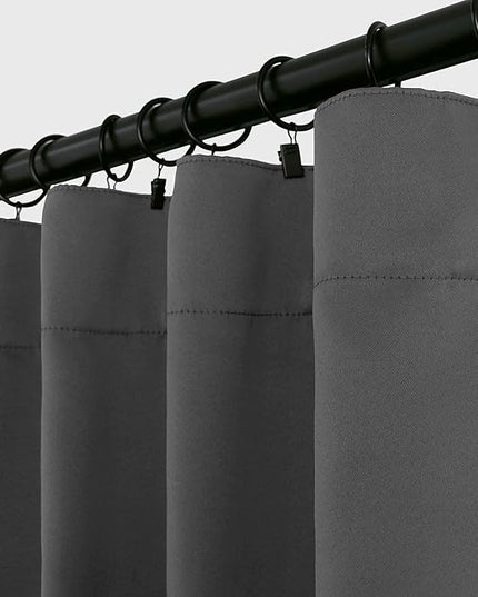 BGment Rod Pocket and Back Tab Blackout Curtains for Bedroom - Thermal Insulated Room Darkening Curtains for Living Room, 2 Window Curtain Panels (52 x 95 inch, Dark Grey)