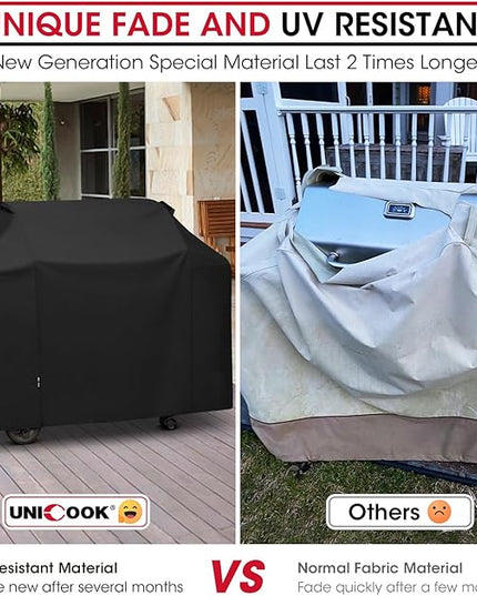 Unicook 65 Inch Grill Cover for Weber Genesis II 400 Series, 4 Burner BBQ Cover for Outdoor Grill, Heavy Duty Waterproof Fade Resistant, Compared to Weber 7131