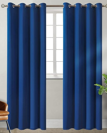 BGment Blackout Curtains for Bedroom - Grommet Thermal Insulated Room Darkening Curtains for Living Room, 55 x 96 Inch, 2 Panels, Royal Blue