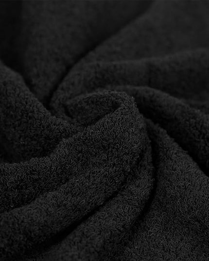 Amazon Basics 6 Piece Oversized Fade resistant Towel set, 100% Cotton towels for bathroom, soft and absorbent, 2 Bath Towels, 2 Hand Towels and 2 Washcloths bathroom towel set, Black