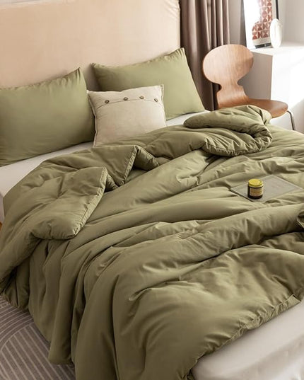 ROSGONIA Twin/Twin XL Comforter Set for College Girls Boys Olive Green, 1 Comforter & 1 Pillowcase, Soft Kids Comforter Sets All Season Dorm Bedding