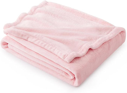 Bedsure GentleSoft Pink Fleece Throw Blanket for Couch - 300GSM Cozy Soft Blankets for Women, Cute Small Fleece Throws for Girls, Pink Home Decor Gifts, 50x60 Inches