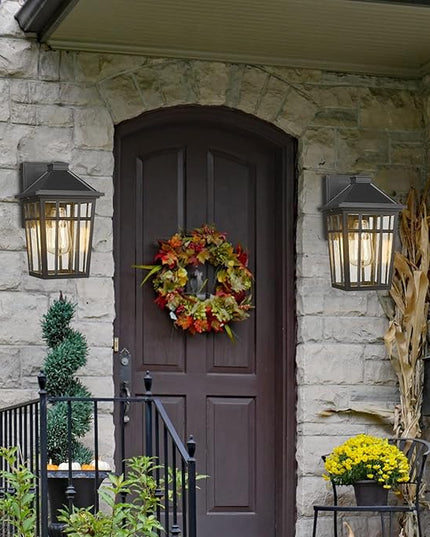 Darkaway Outdoor Sconce Lights Wall Light Fixtures, Front Porch Light Outdoor Wall Anti-Rust Waterproof Aluminum with Glass Exterior Light Fixture for Patio, Yard, Doorway, Garage(1 Pack, Black)