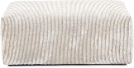 JACH 39.37" Oversized Ottoman Seater for Living Room, Deep Seat Extra Sofa Seater, Minimalist Chaise Ottoman, Modern Corduroy Ottomans for Living Room, Apartment, Beige ﻿