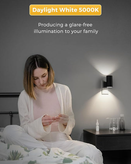 L LOHAS LED Night Light, Bright Wall Plug Night Light, 5000K Daylight White, Dimmable with Light Sensor, Decorative for Hallway, Bathroom, Kitchen, 4 Pack
