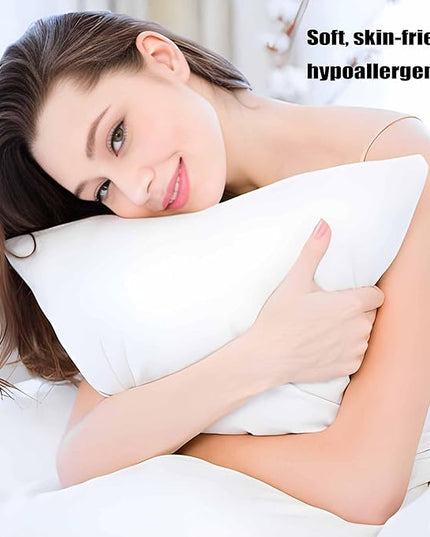 Medium Support Bed Pillows Standard Size Set of 4 Pack for Sleeping 20"x26", Hypoallergenic Skin Friendly Down Alternative Filling for Side Stomach Back Sleeper Machine Washable