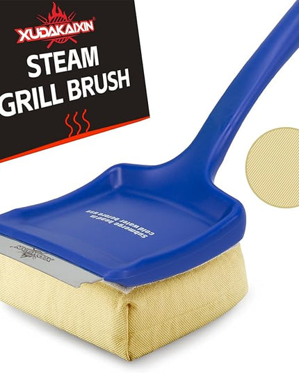 19" Large Bristle-Free Steam Grill Brush,Replaceable BBQ Cleaning Head,Safe Grill Accessories for Cast Iron/Porcelain/Weber Gas/Charcoal Grill,Grill Cleaner for Outdoor Grill