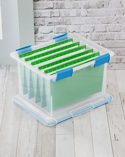 Sterilite 8-Pack Gasket Box, Weather-Resistant Storage Bins with Latching Lids, 32 Quart - Heavy-Duty Organizing Containers for Closet, Bathroom, and Office